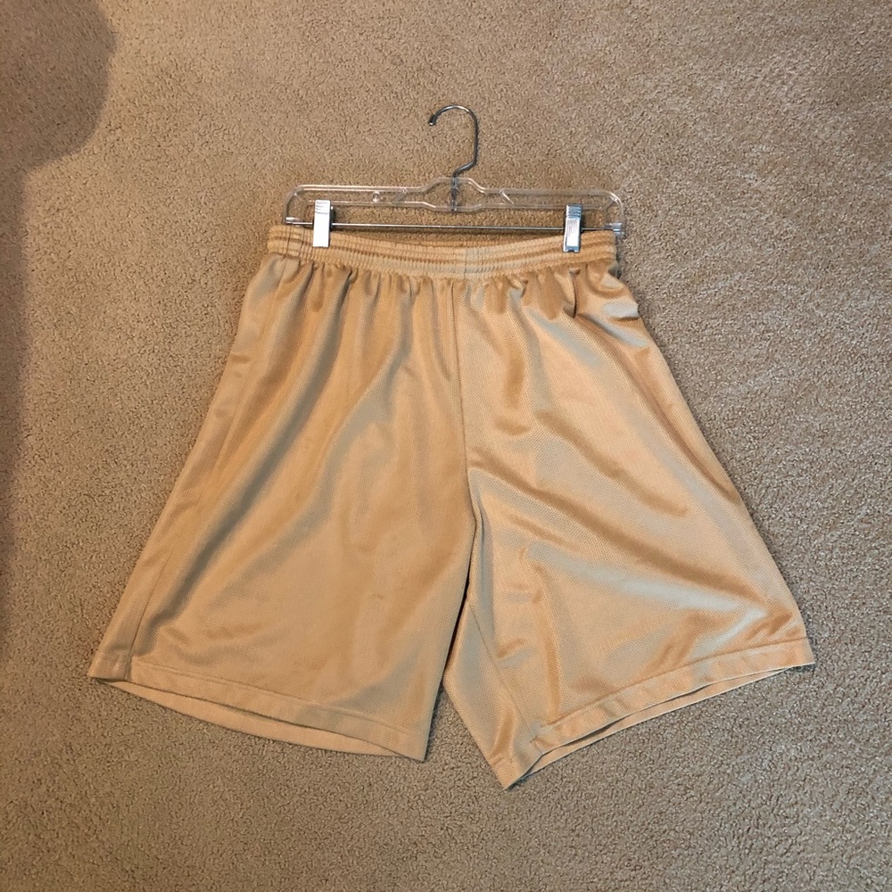 Gold athletic shorts